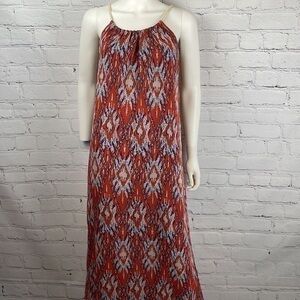 UEC Hive & Honey red & blue maxi dress small